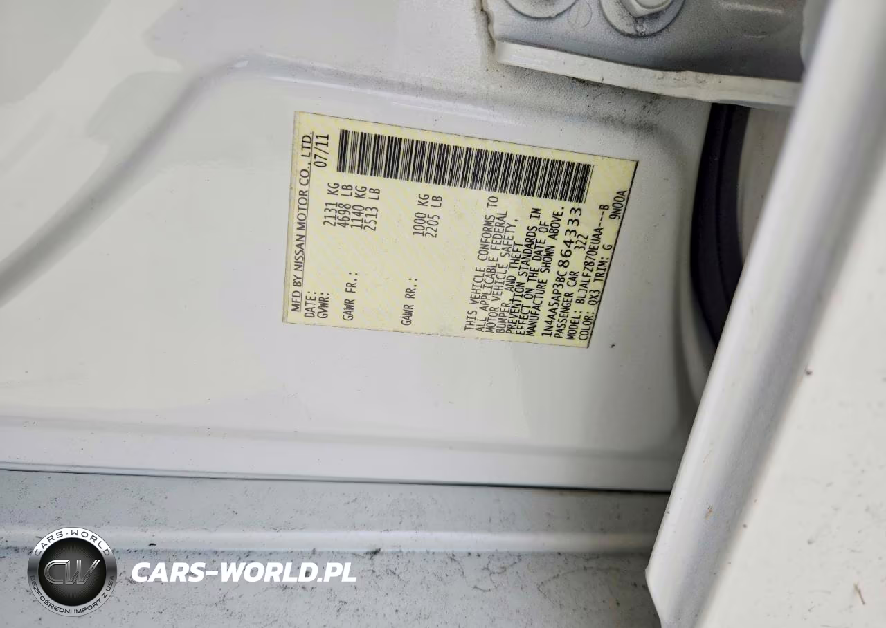 2011 Nissan Maxima 3.5 S VIN:1N4AA5AP3BC864333 - 12
