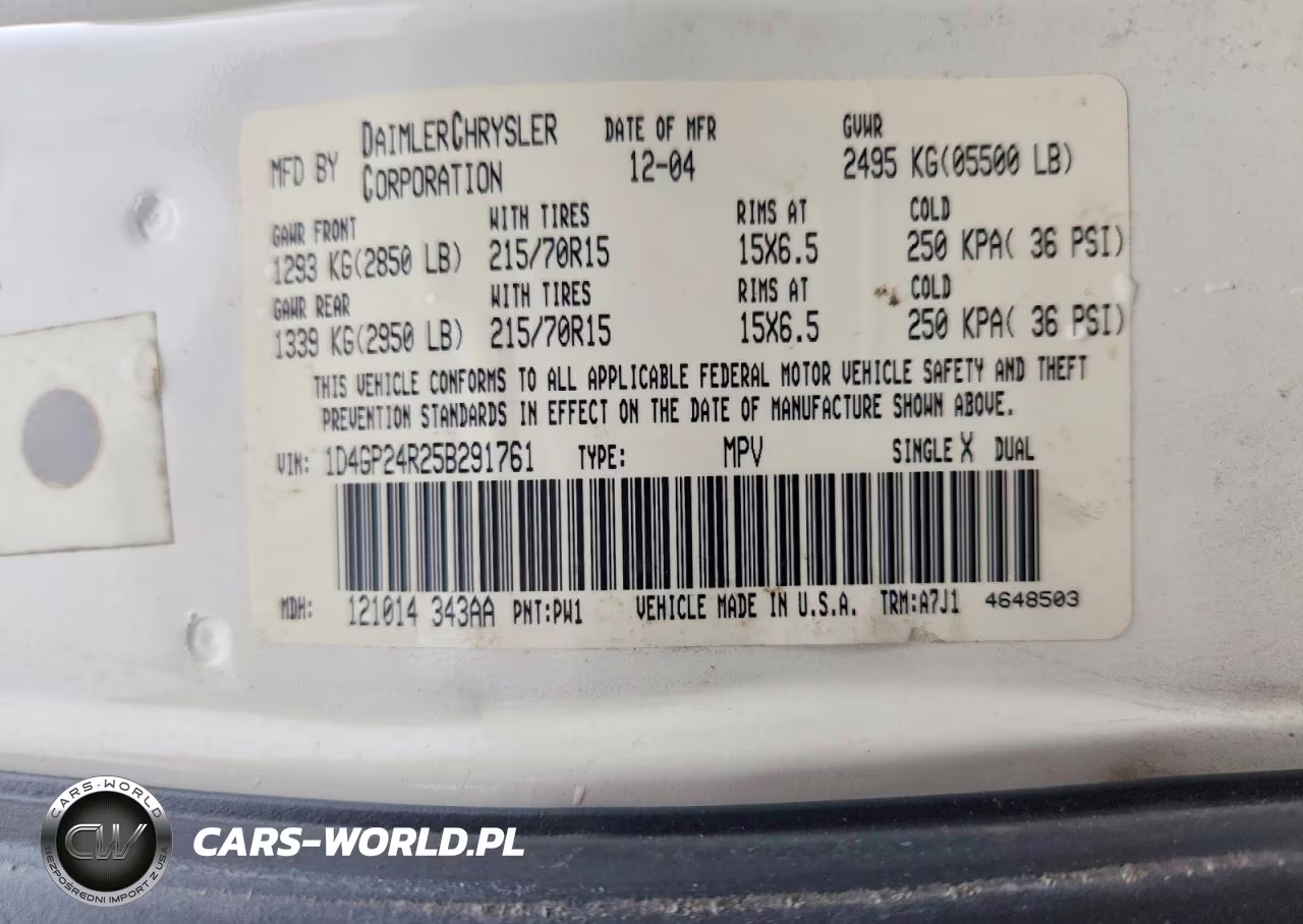 2005 Dodge Grand Caravan Se VIN:1D4GP24R25B291761 - 13