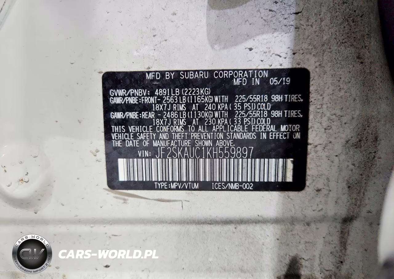 2019 Subaru Forester Limited VIN:JF2SKAUC1KH559897 - 13