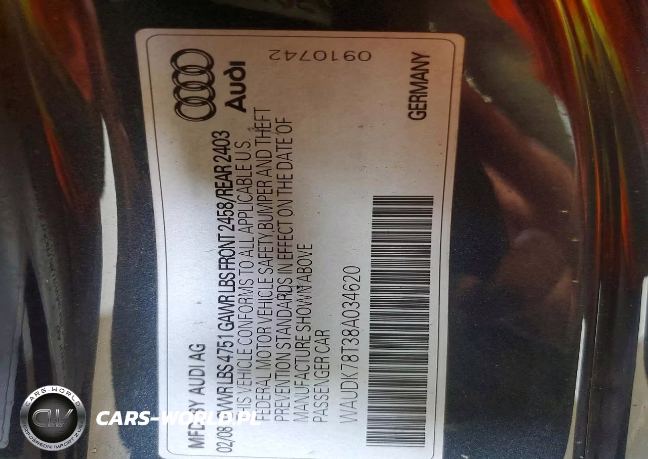 2008 Audi A5 Quattro VIN:WAUDK78T38A034620 - 12