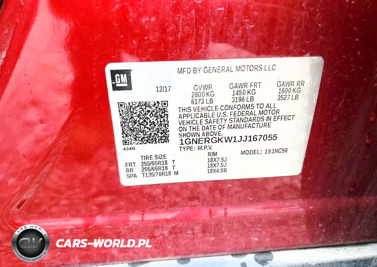 2018 Chevrolet Traverse Lt VIN:1GNERGKW1JJ167055 - 13