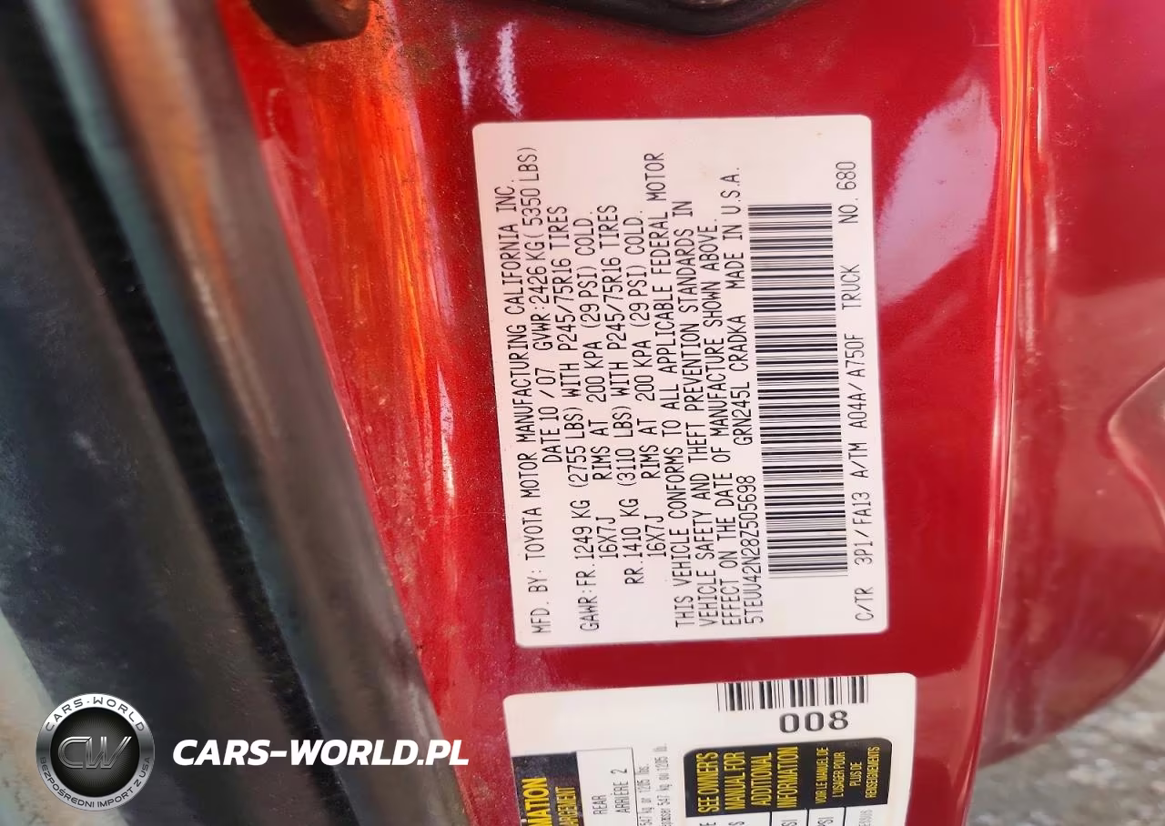 2008 Toyota Tacoma V6 VIN:5TEUU42N28Z505698 - 12