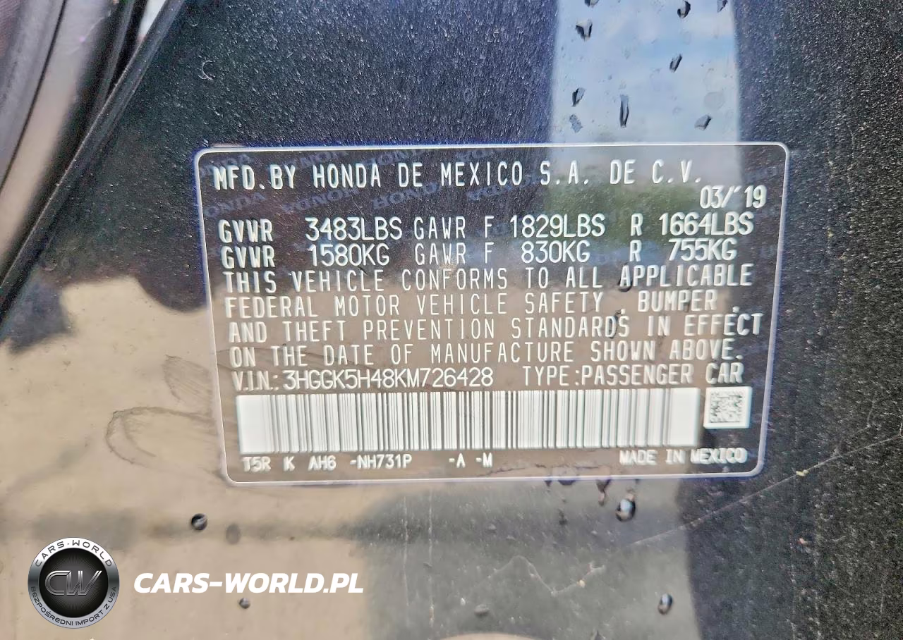 2019 Honda Fit Lx VIN:3HGGK5H48KM726428 - 12