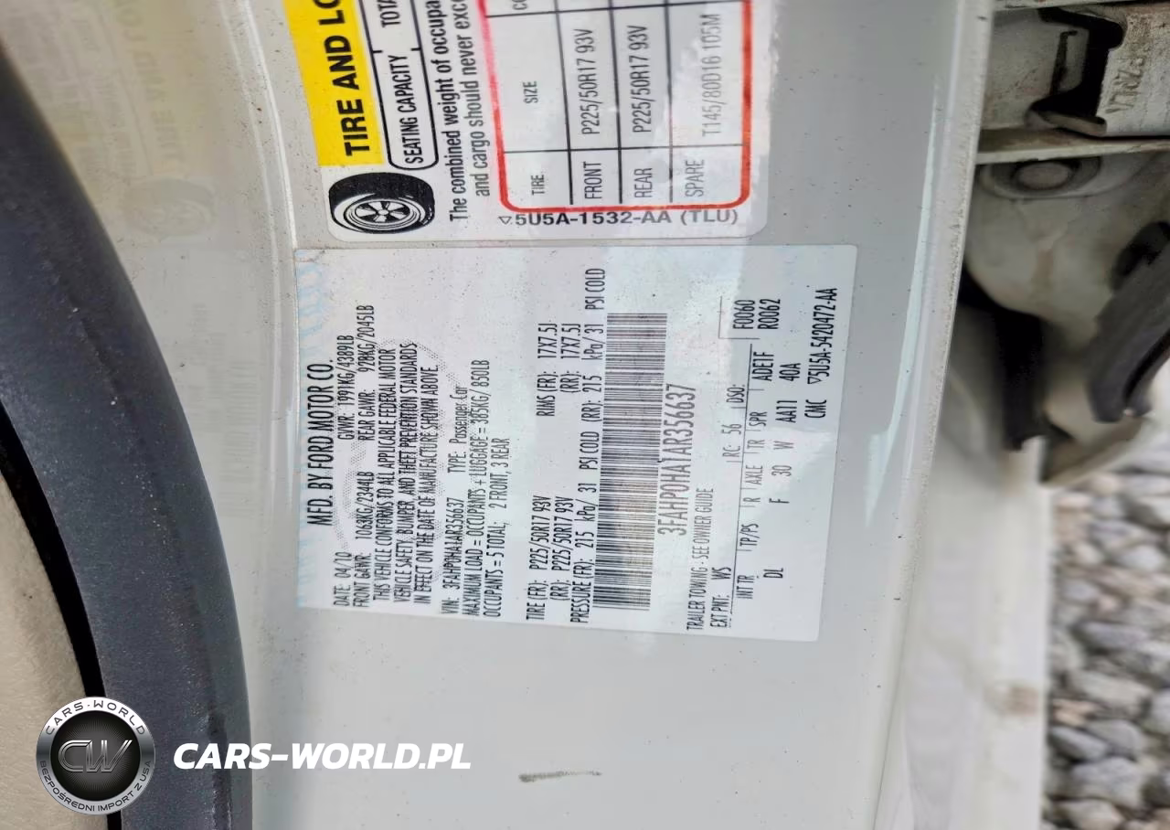 2010 Ford Fusion Se VIN:3FAHP0HA1AR356637 - 13