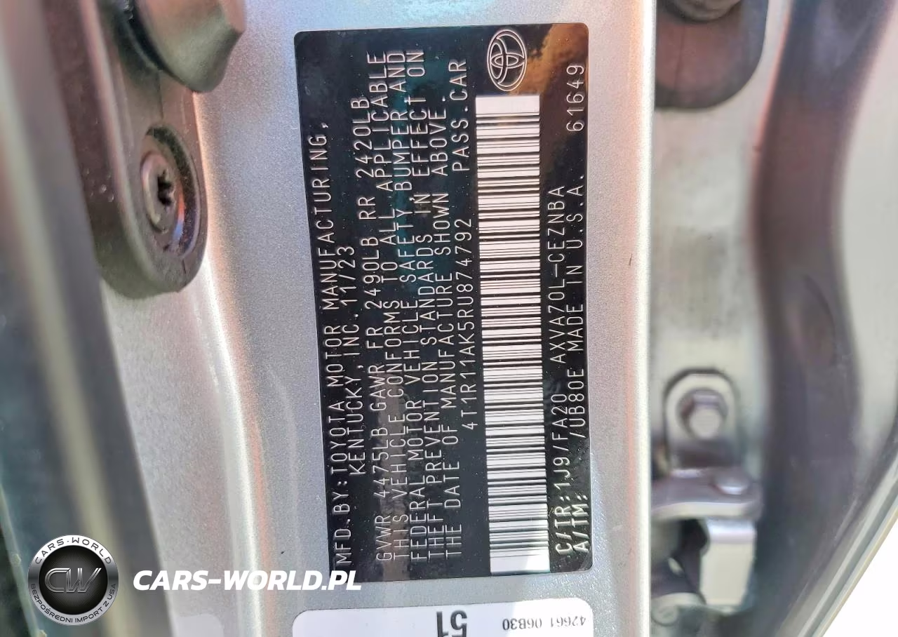 2024 Toyota Camry Le VIN:4T1R11AK5RU874792 - 12