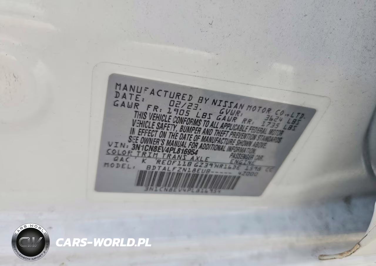 2023 Nissan Versa Sv VIN:3N1CN8EV4PL816954 - 13