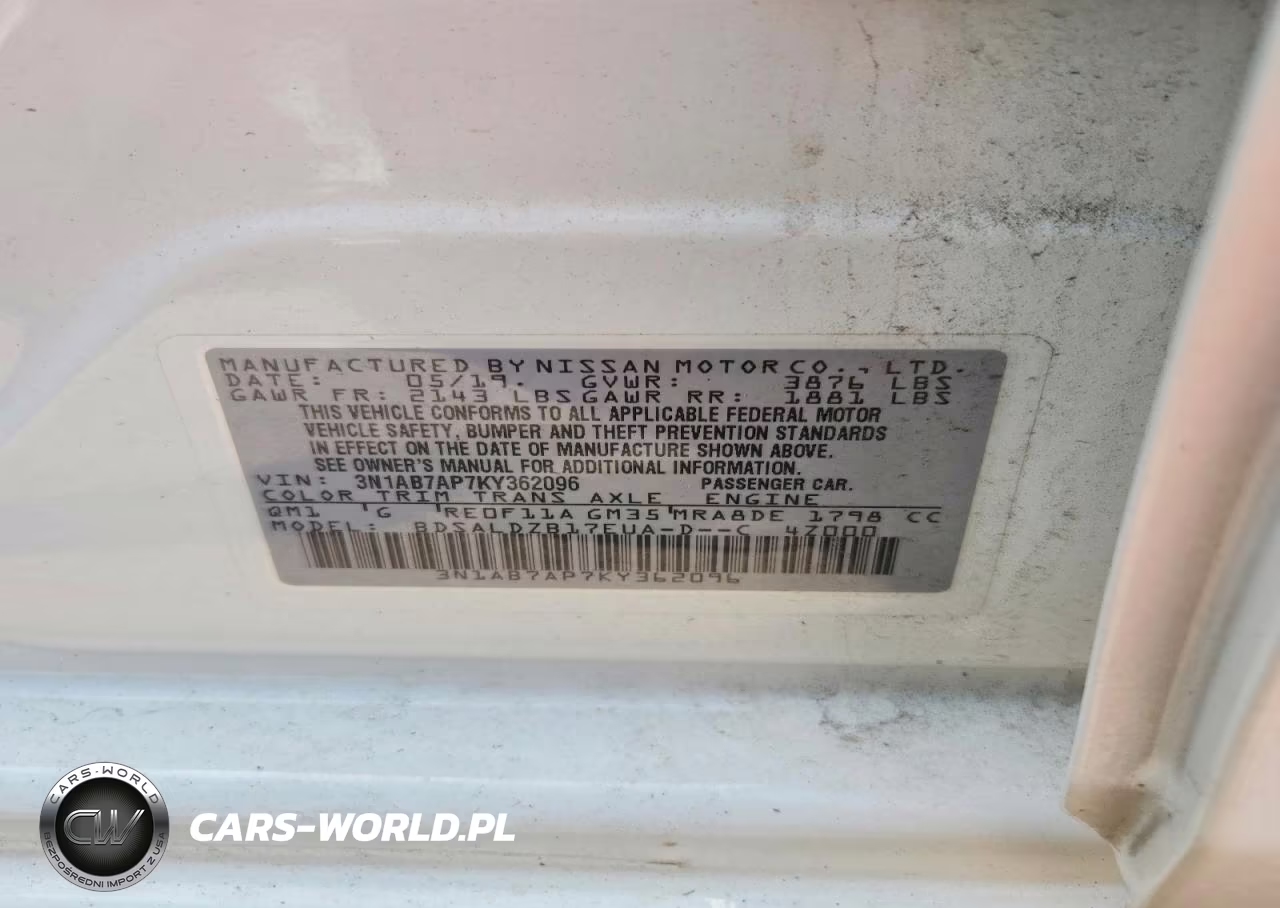 2019 Nissan Sentra Sv VIN:3N1AB7AP7KY362096 - 12