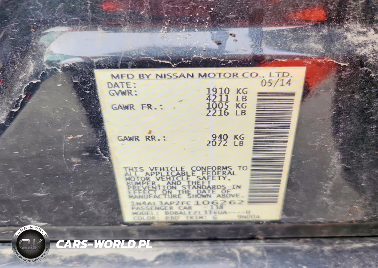 2015 Nissan Altima 2.5 S VIN:1N4AL3AP2FC106262 - 12