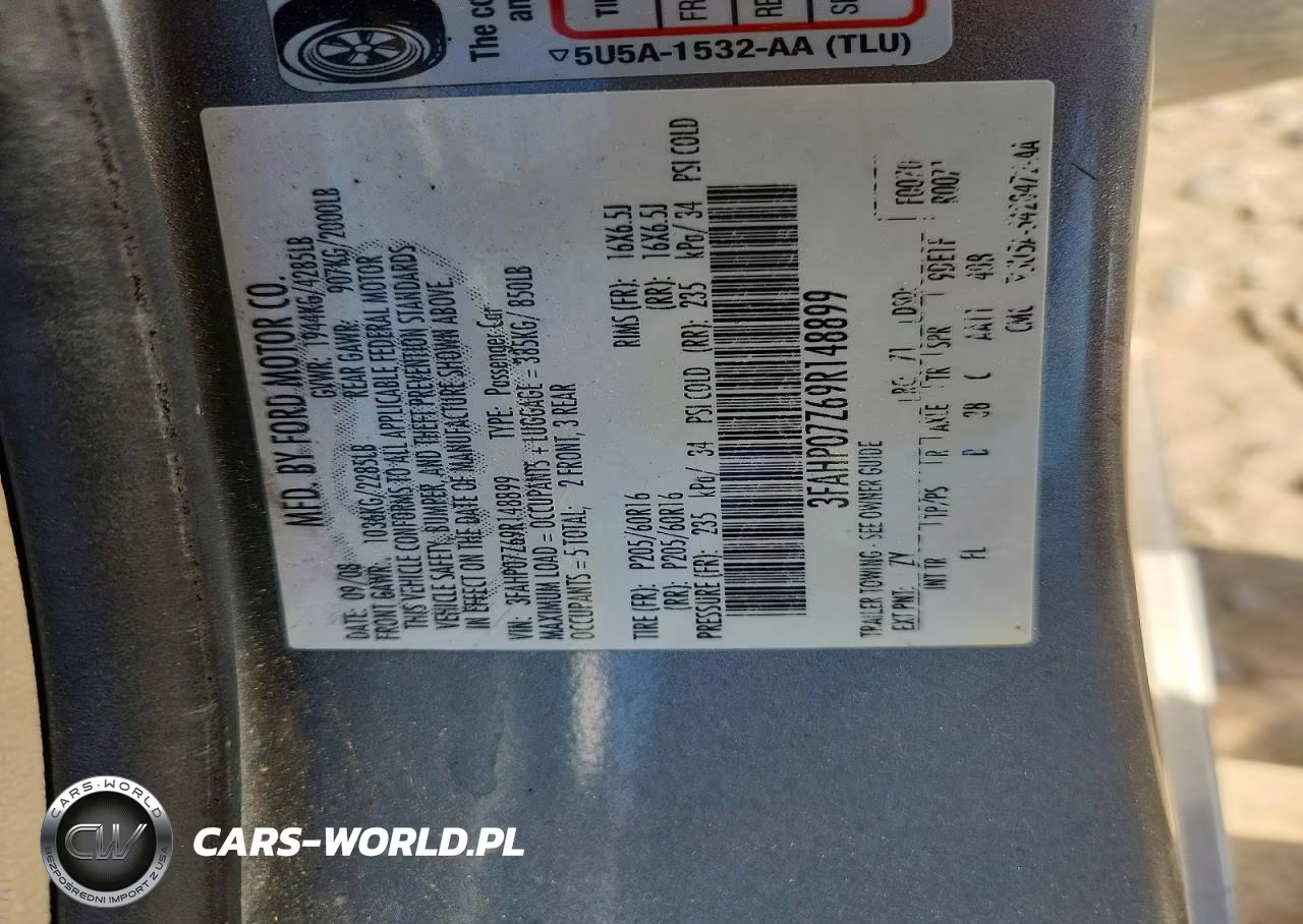 2009 Ford Fusion Se VIN:3FAHP07Z69R148899 - 12