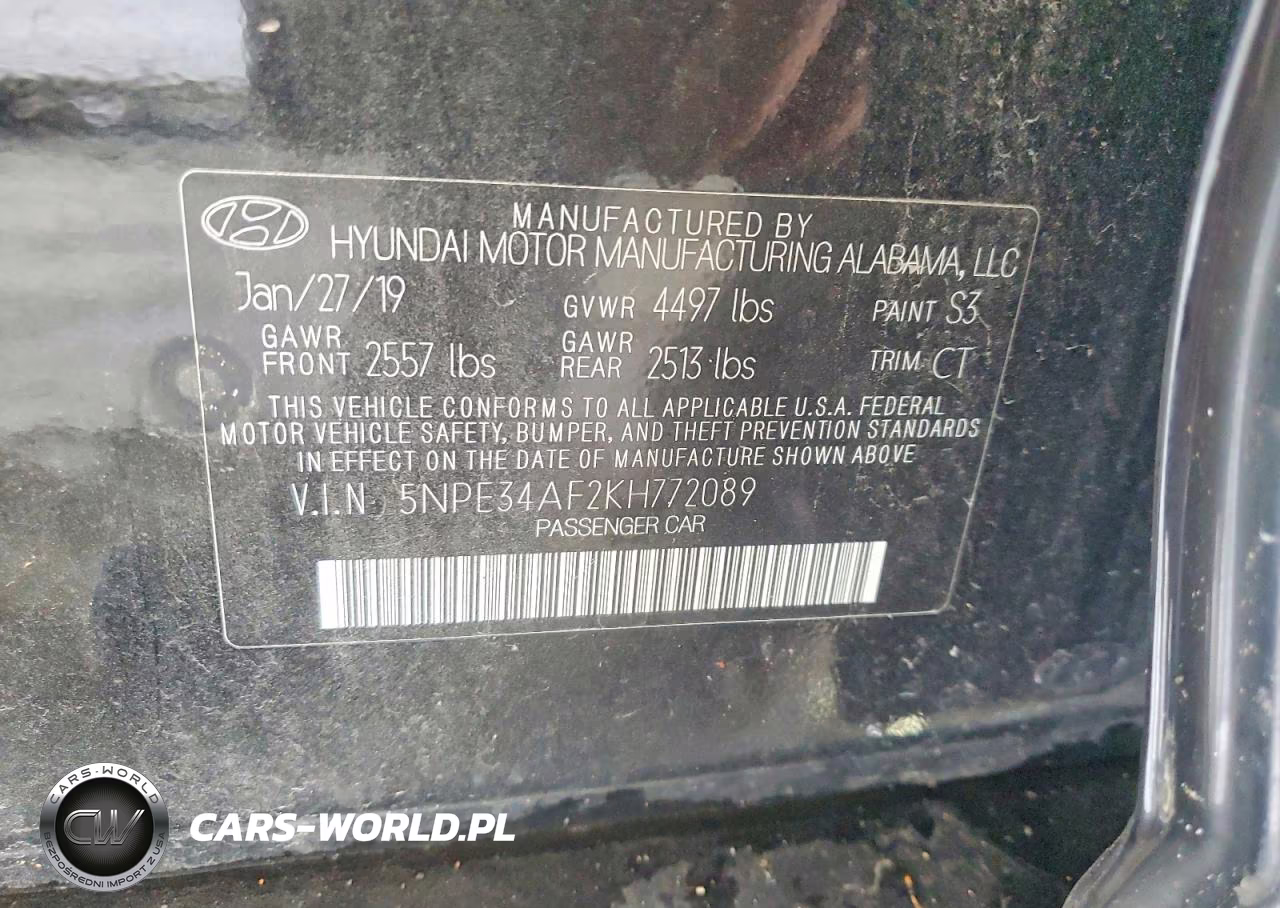 2019 Hyundai Sonata Sel VIN:5NPE34AF2KH772089 - 12