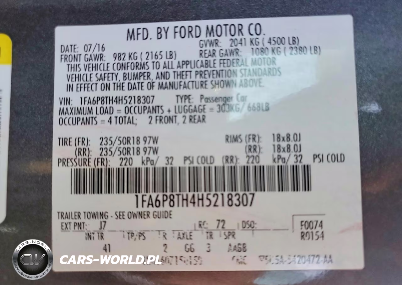 2017 Ford Mustang VIN:1FA6P8TH4H5218307 - 12
