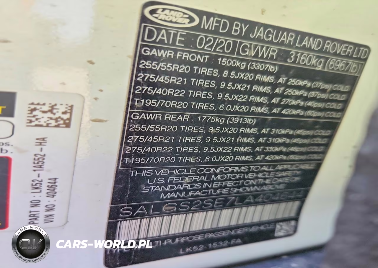 2020 Land Rover Range Rover P525 Hse VIN:SALGS2SE7LA404644 - 12