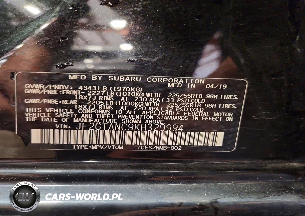 2019 Subaru Crosstrek Limited VIN:JF2GTANC9KH329994 - 13