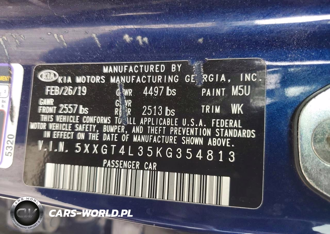 2019 Kia Optima S VIN:5XXGT4L35KG354813 - 12