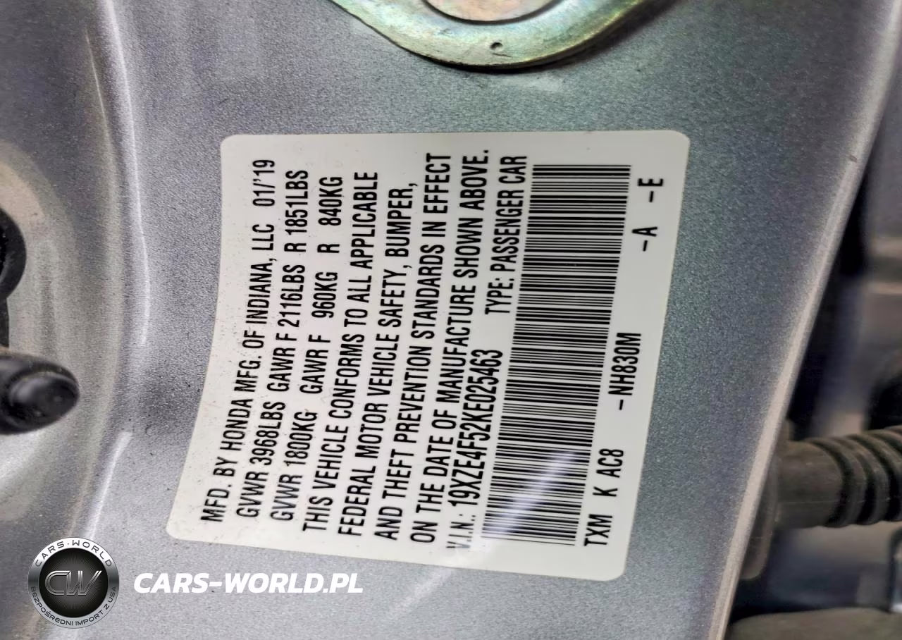 2019 Honda Insight Ex VIN:19XZE4F52KE025463 - 12
