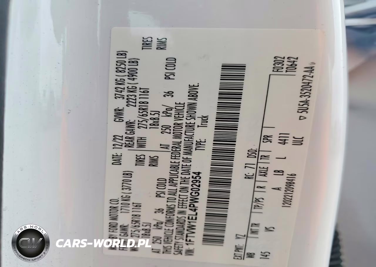 2023 Ford F150 Lightning Pro VIN:1FTVW1EL4PWG02954 - 12