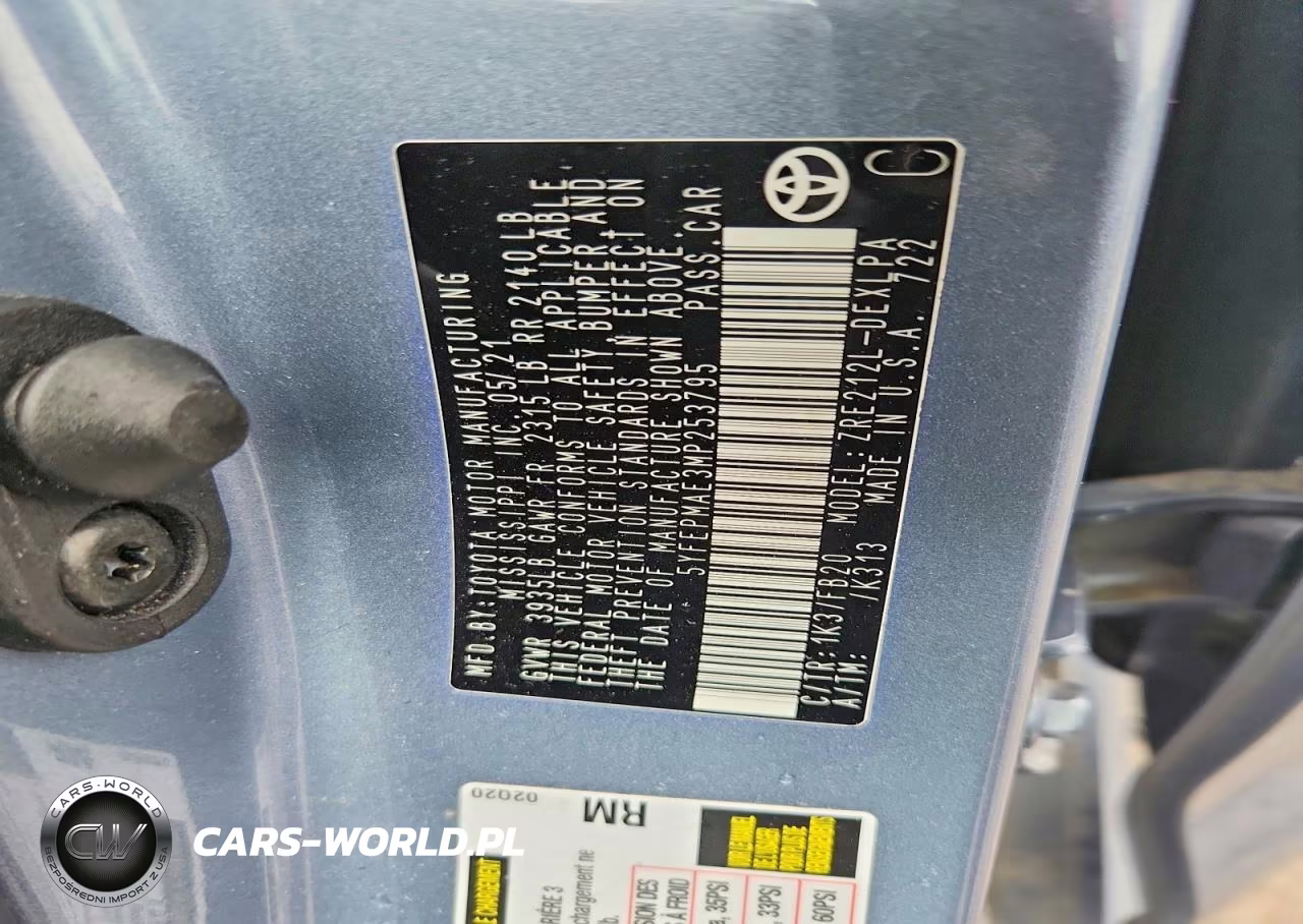 2021 Toyota Corolla Le VIN:5YFEPMAE3MP253795 - 12
