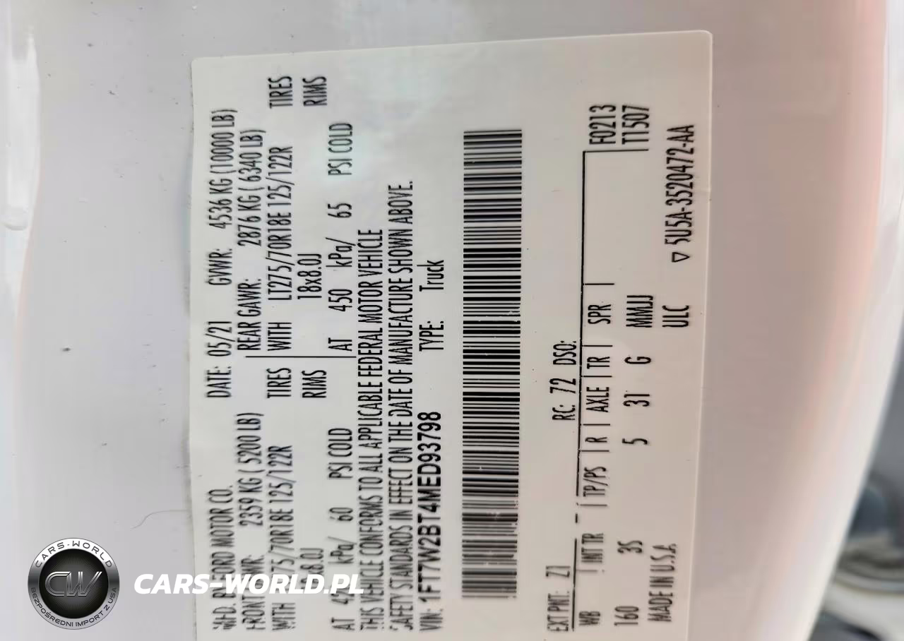 2021 Ford F250 Super Duty VIN:1FT7W2BT4MED93798 - 12