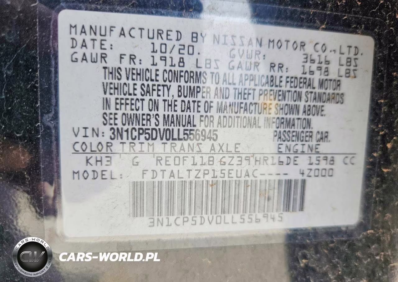 2020 Nissan Kicks Sr VIN:3N1CP5DV0LL556945 - 12