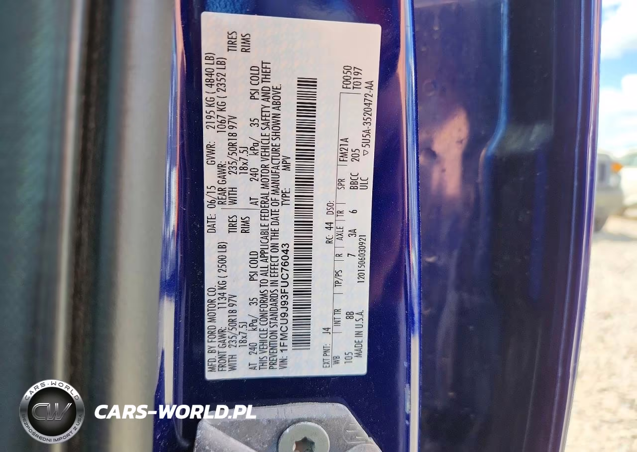 2015 Ford Escape Titanium VIN:1FMCU9J93FUC76043 - 13