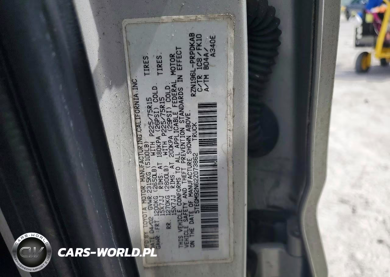 2002 Toyota Tacoma Double Cab Prerunner VIN:5TEGM92N62Z073862 - 12