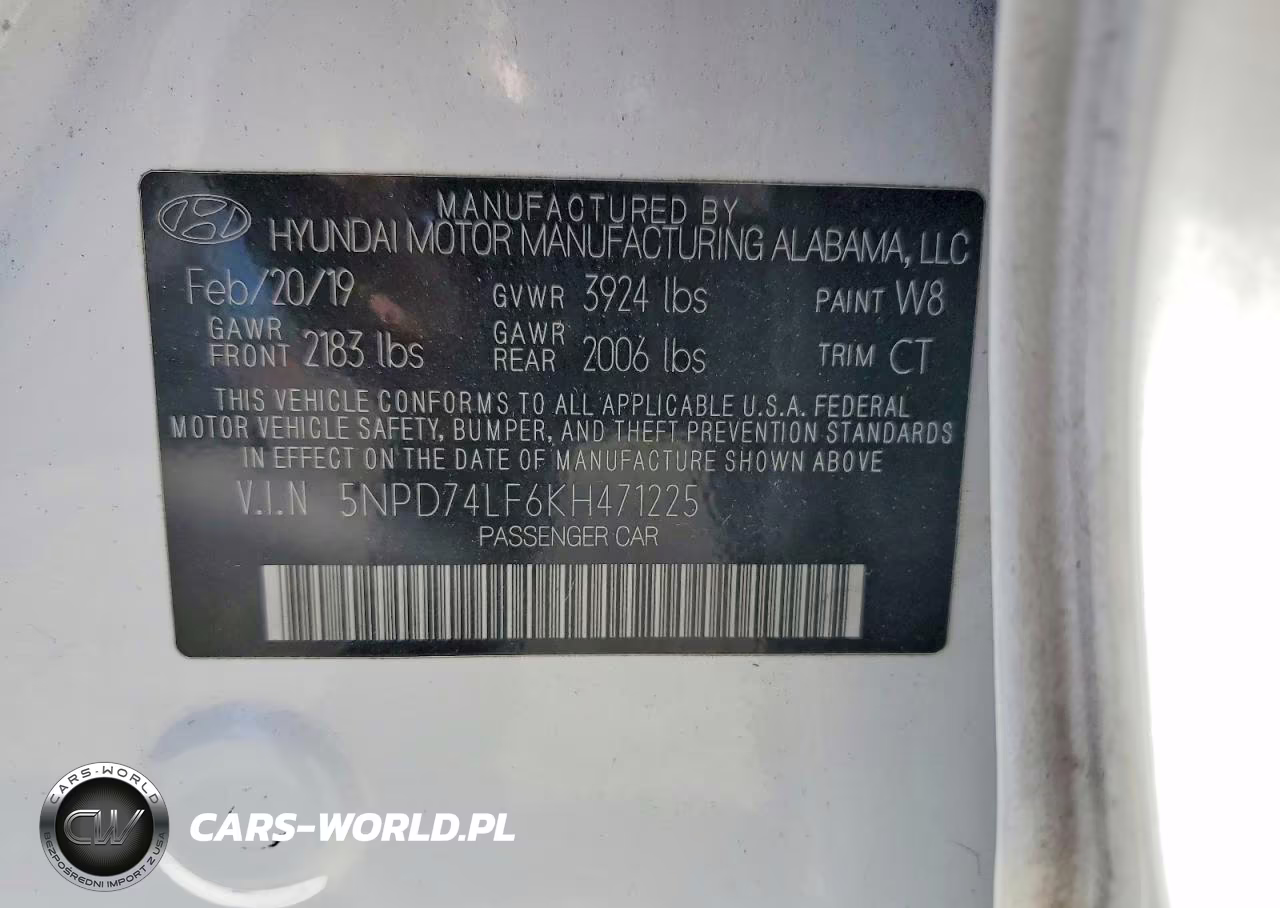 2019 Hyundai Elantra Se VIN:5NPD74LF6KH471225 - 12