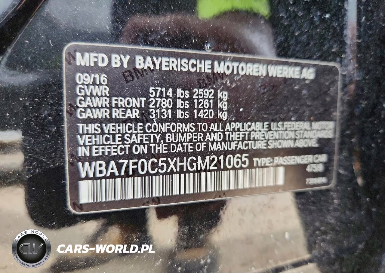 2017 BMW 7 Series 740I Rwd VIN:WBA7F0C5XHGM21065 - 12