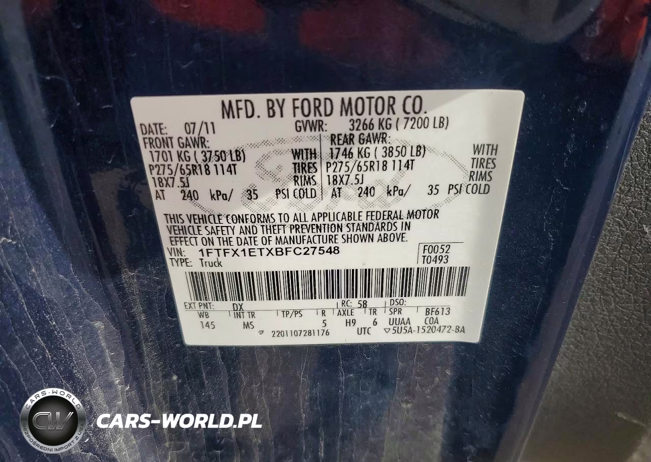 2011 Ford F150 Super Cab VIN:1FTFX1ETXBFC27548 - 12