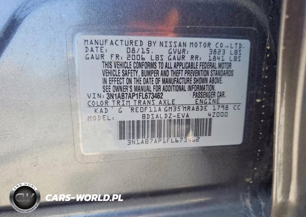 2015 Nissan Sentra Sv VIN:3N1AB7AP1FL673462 - 12