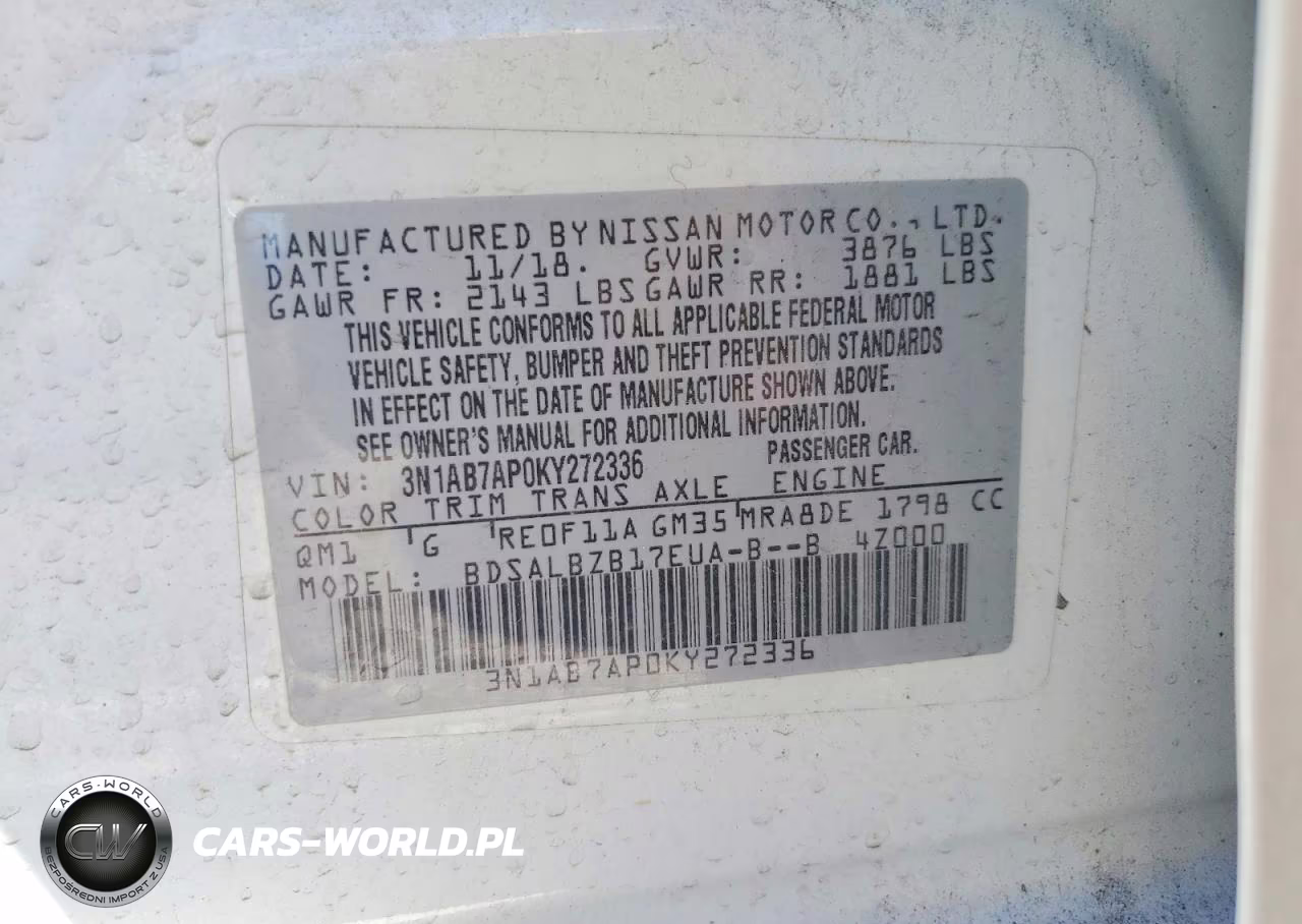 2019 Nissan Sentra S VIN:3N1AB7AP0KY272336 - 12