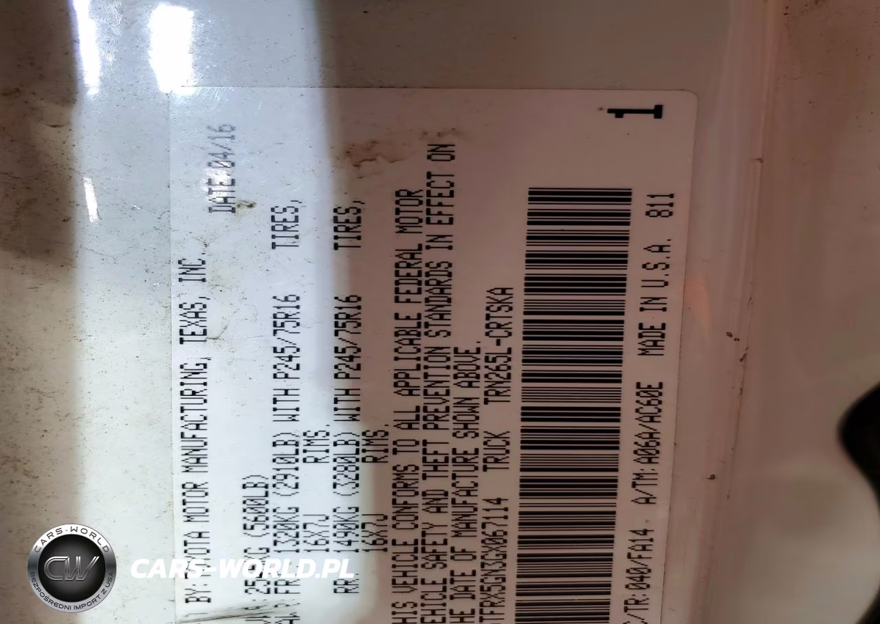 2016 Toyota Tacoma Sr VIN:5TFRX5GN3GX067114 - 12