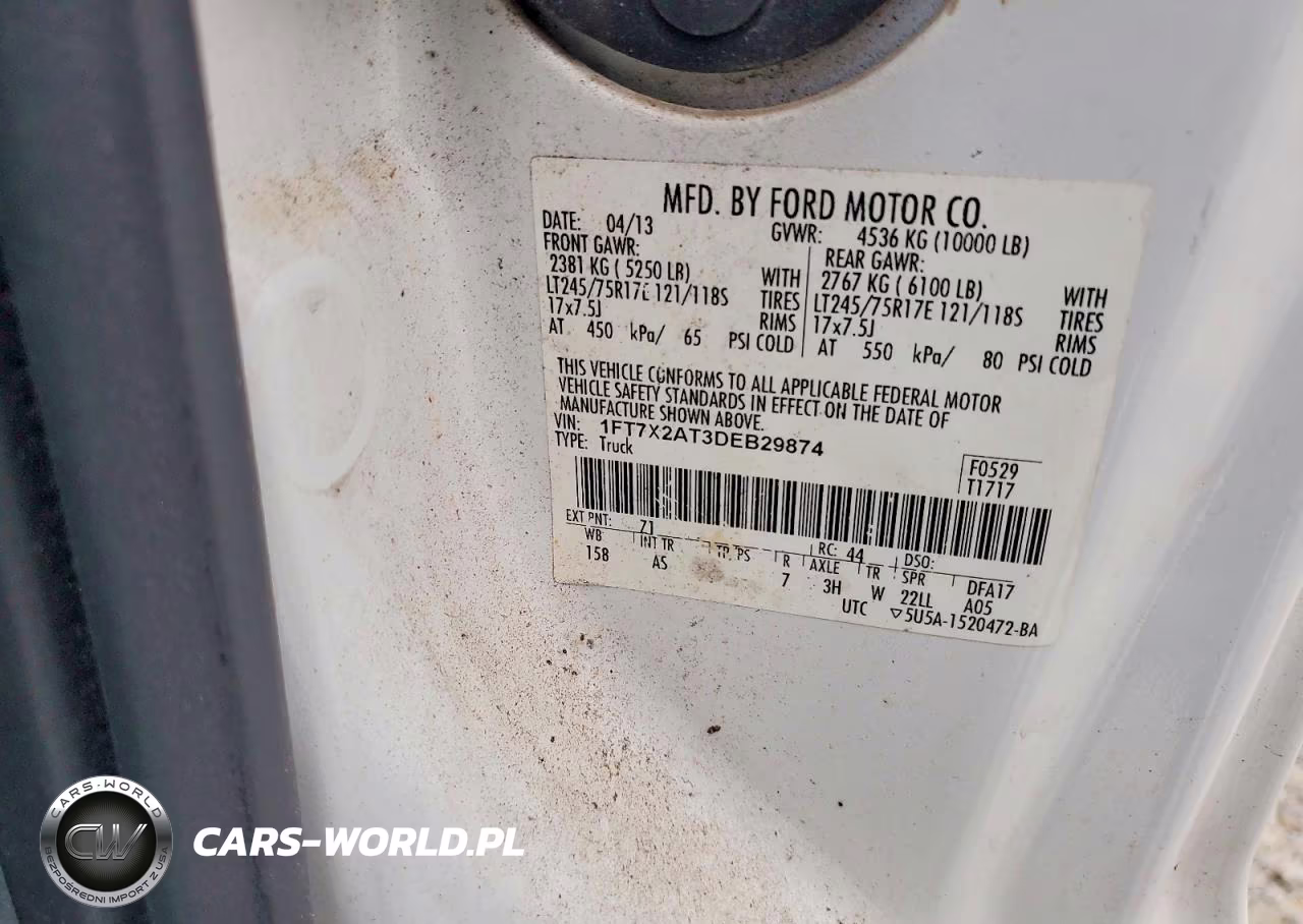 2014 Ford F250 Super Duty VIN:1FT7X2ATXEEA10625 - 13