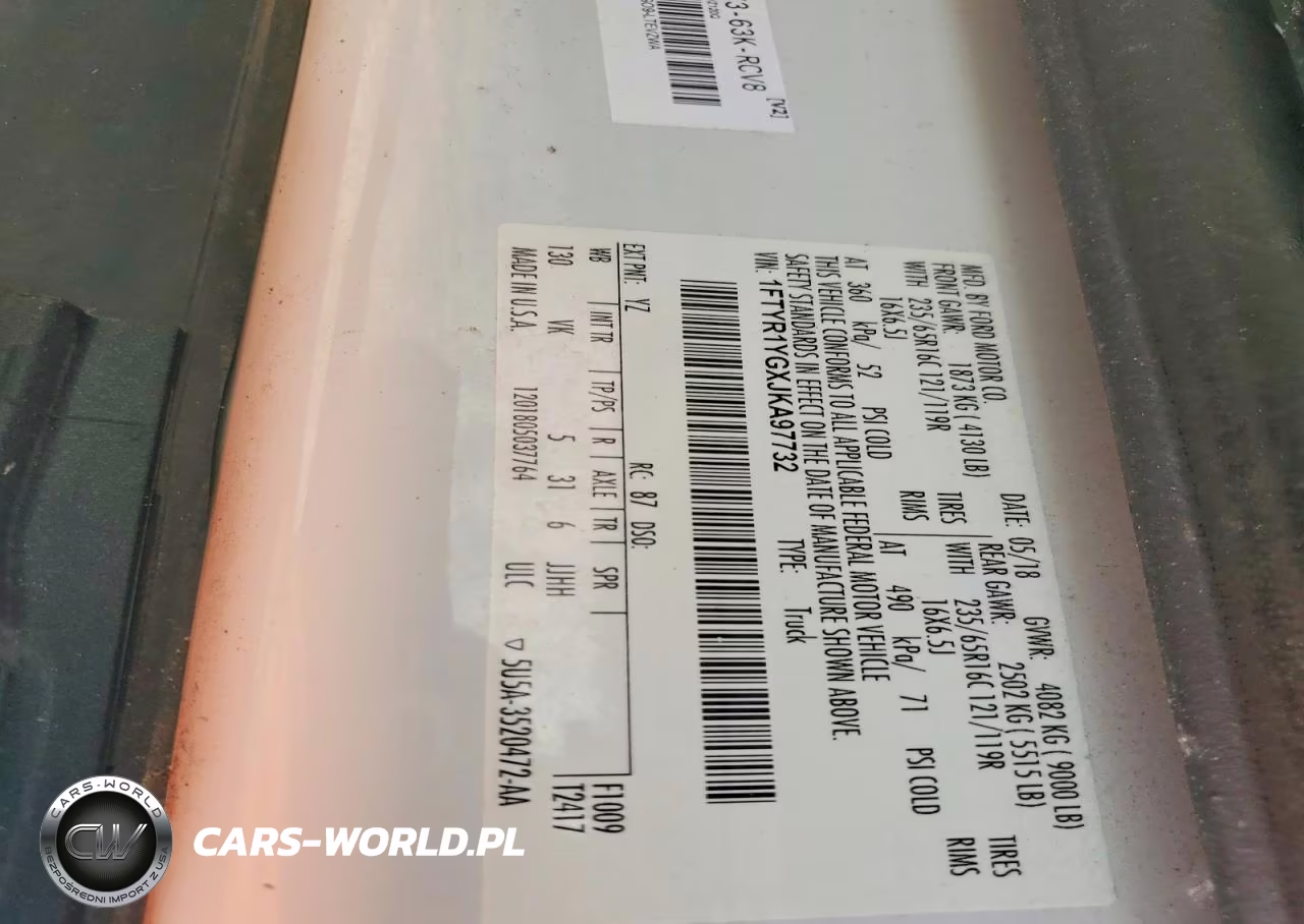 2018 Ford Transit T-250 VIN:1FTYR1YGXJKA97732 - 13
