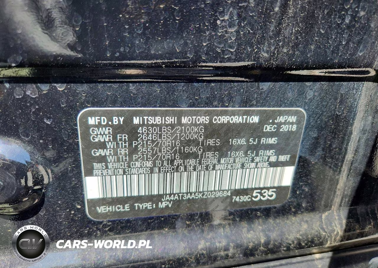2019 Mitsubishi Eclipse Se VIN:JA4AT3AA5KZ029684 - 12