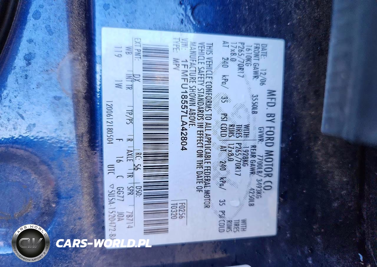 2007 Ford Expedition Eddie Bauer VIN:1FMFU18557LA42804 - 12