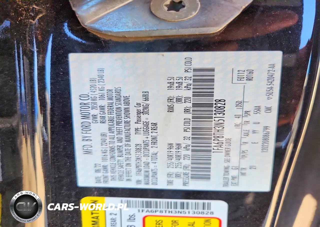 2022 Ford Mustang VIN:1FA6P8TH3N5130828 - 12