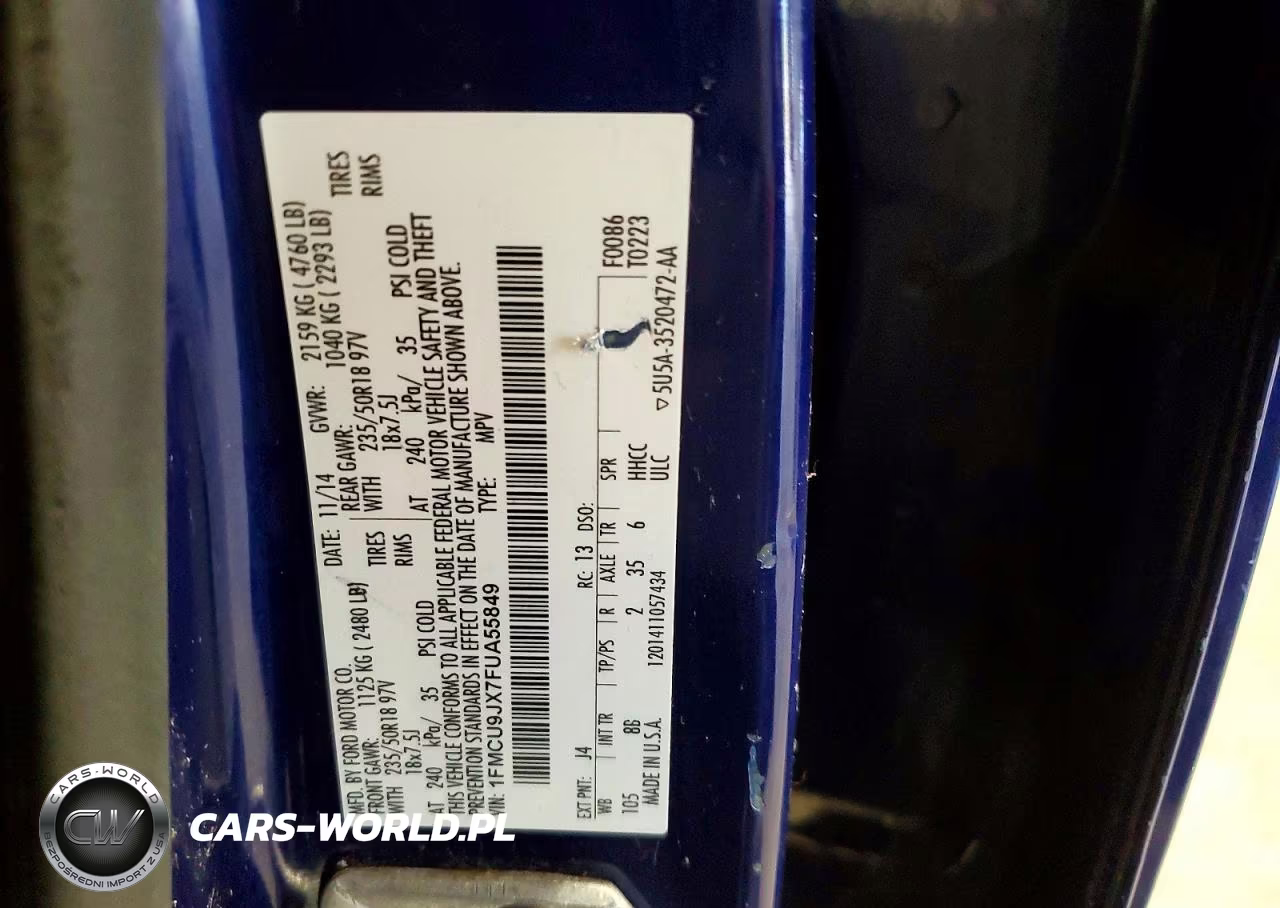 2015 Ford Escape Titanium VIN:1FMCU9JX7FUA55849 - 13