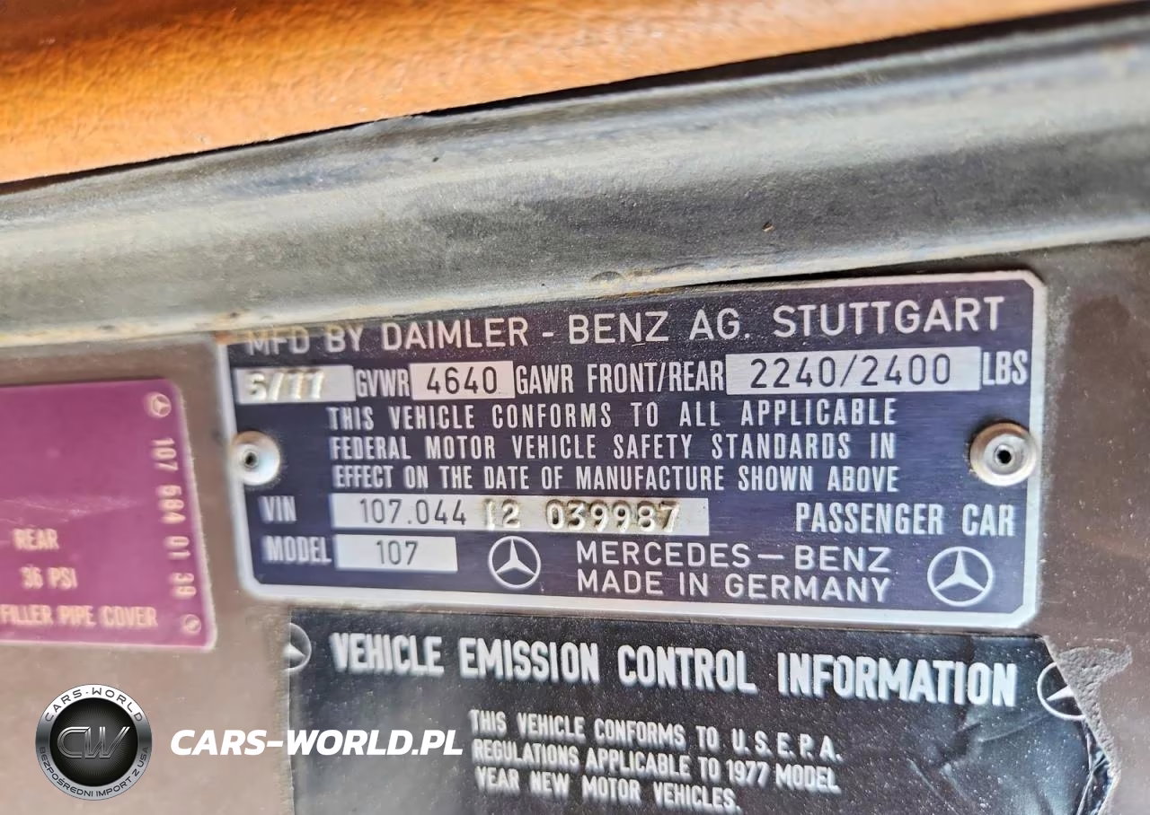1977 Mercedes-Benz 450Sl VIN:10704412039987 - 12
