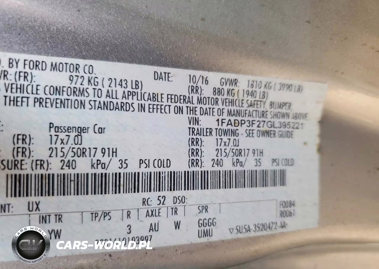 2016 Ford Focus Se VIN:1FADP3F27GL395221 - 12