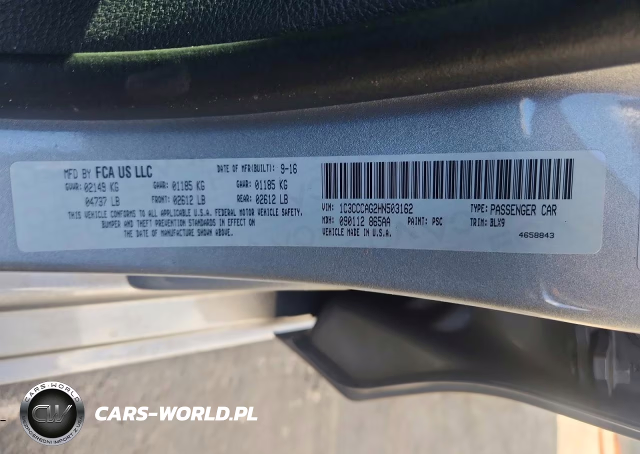 2017 Chrysler 200 Limited VIN:1C3CCCAG2HN503162 - 12