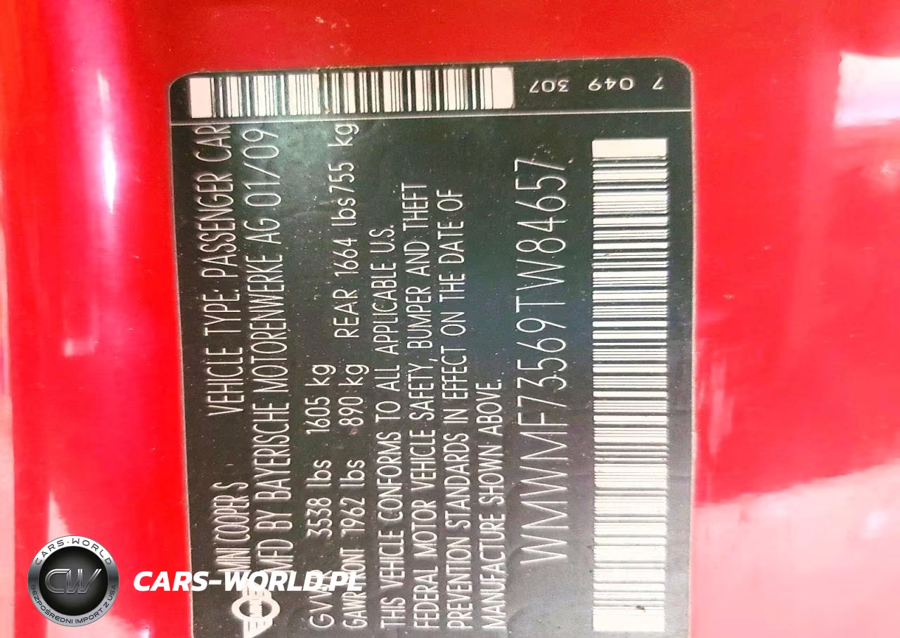 2009 Mini Cooper S VIN:WMWMF73569TW84657 - 12