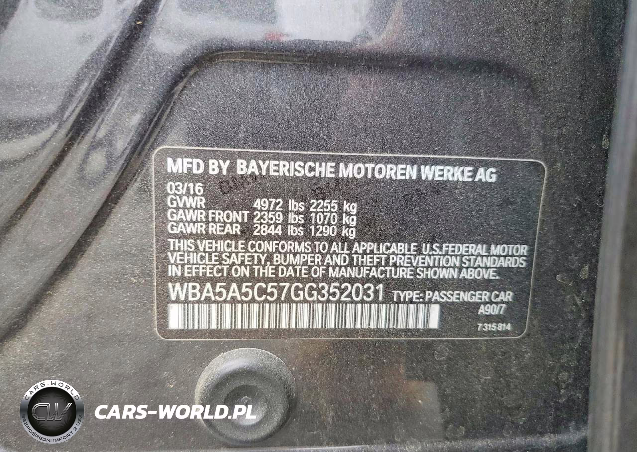 2016 BMW 528 I VIN:WBA5A5C57GG352031 - 12