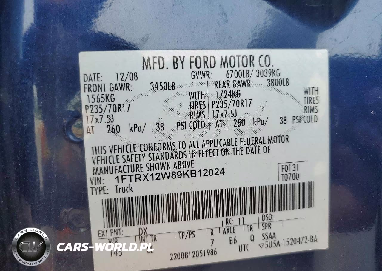 2009 Ford F150 Super Cab VIN:1FTRX12W89KB12024 - 12