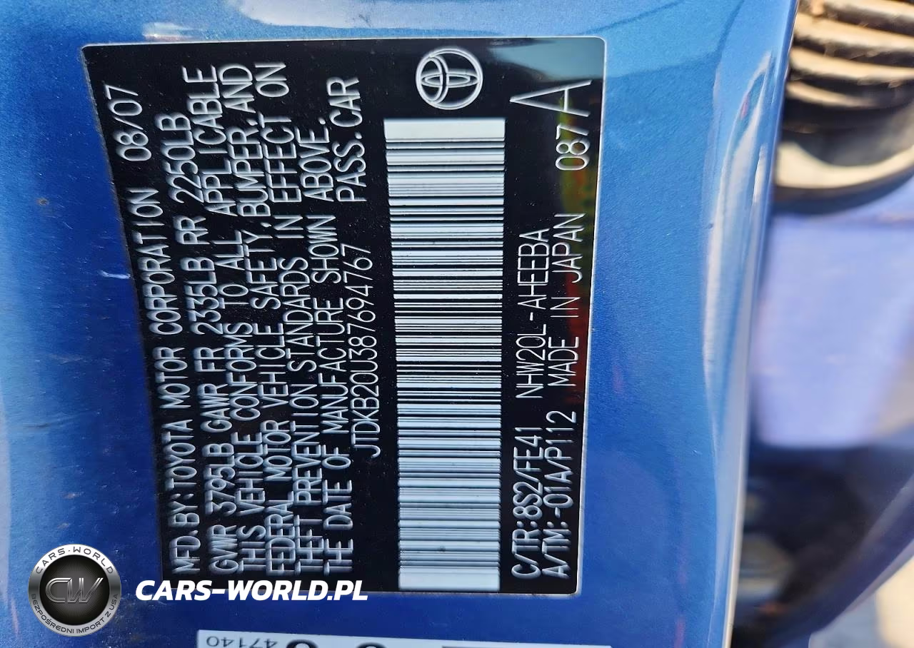 2008 Toyt Prius VIN:JTDKB20U387694767 - 12