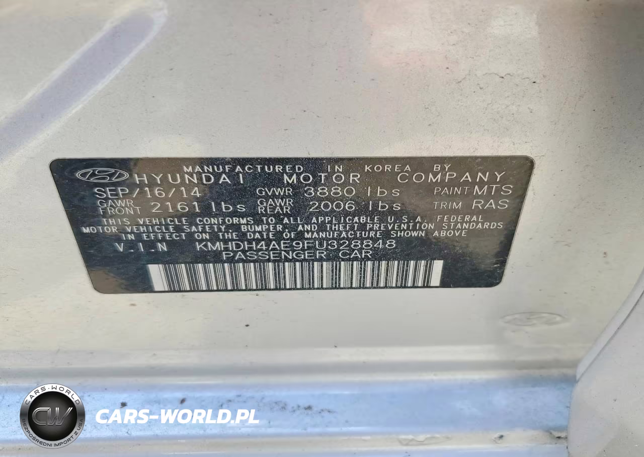 2015 Hyundai Elantra VIN:KMHDH4AE9FU328848 - 12