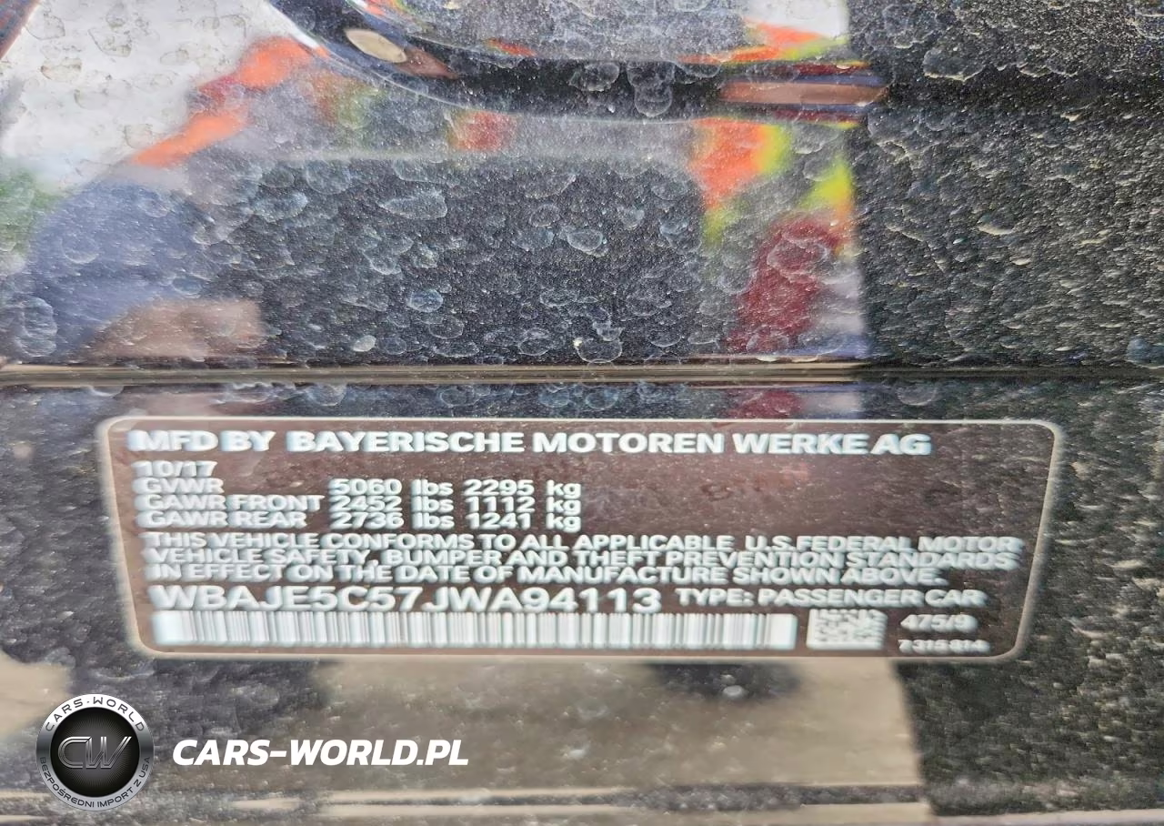 2018 BMW 540 I VIN:WBAJE5C57JWA94113 - 12