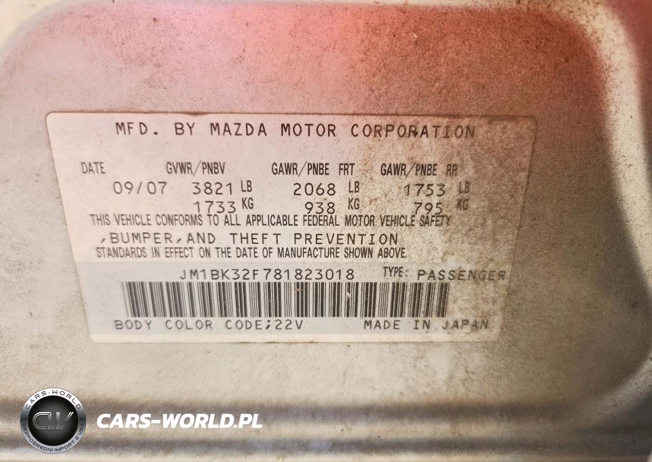 2008 Mazda 3 I VIN:JM1BK32F781823018 - 12