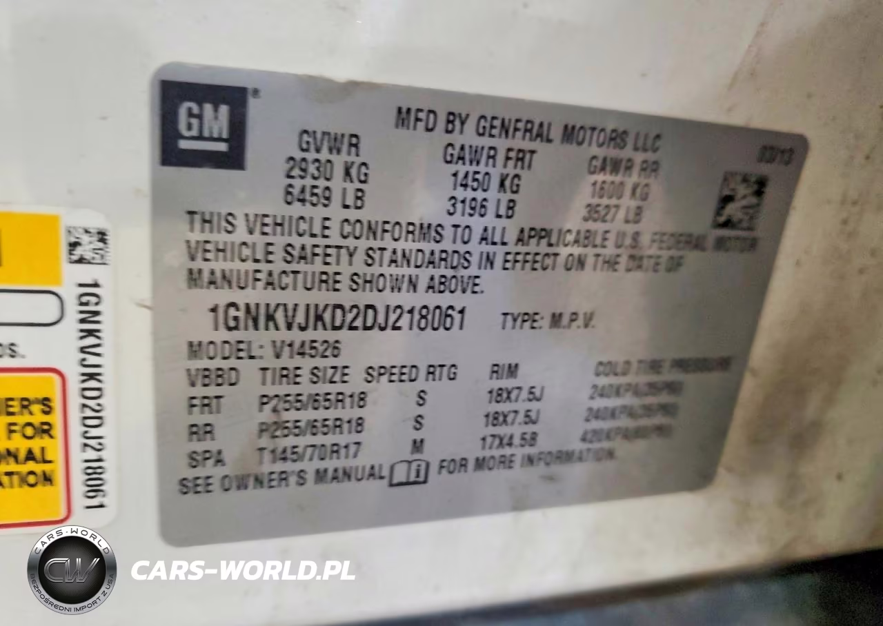 2013 Chevrolet Traverse Lt VIN:1GNKVJKD2DJ218061 - 13
