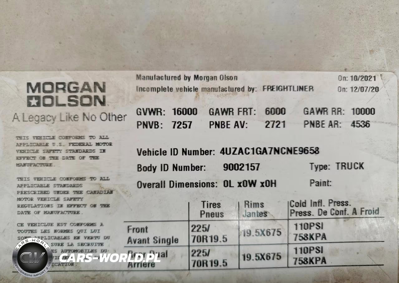 2022 Freightliner Chassis M Line Walk-In Van VIN:4UZAC1GA7NCNE9658 - 12