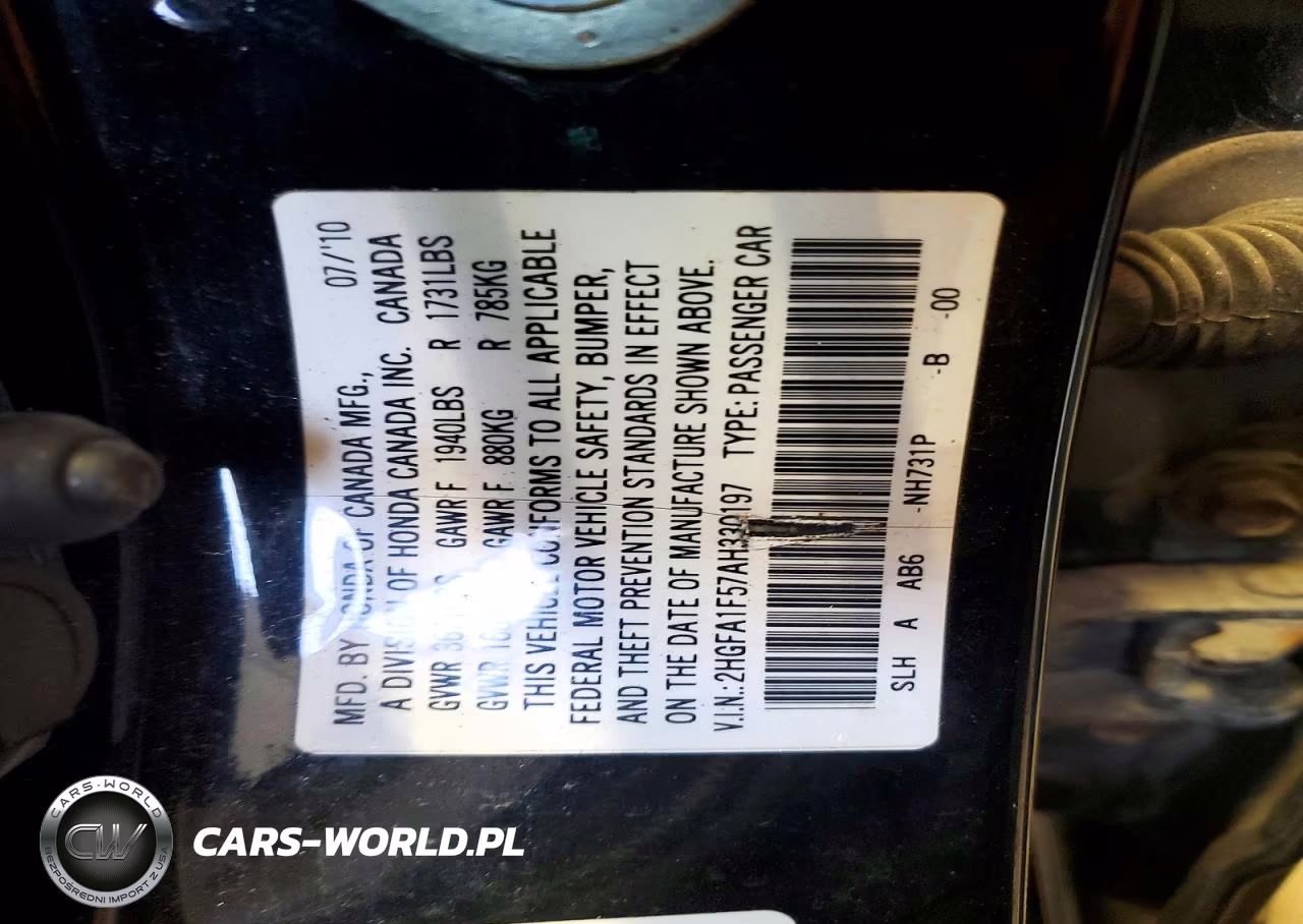 2010 Honda Civic Lx VIN:2HGFA1F57AH330197 - 12